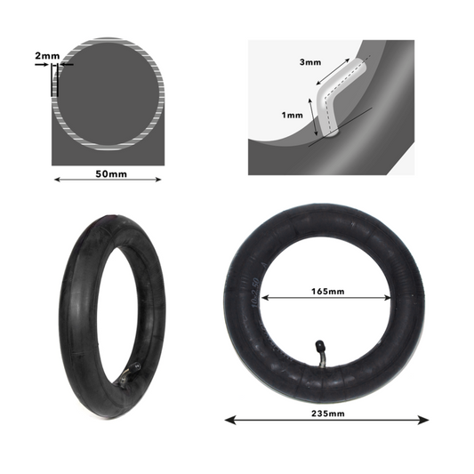 10 x 2.5 inner tube with 90° x 45° valve – Premium Amalibay