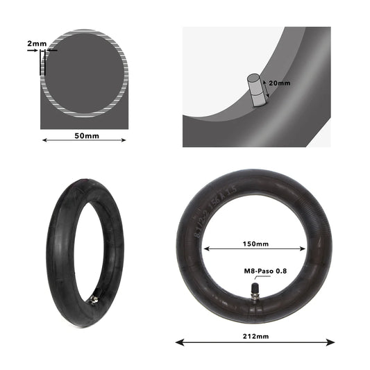 8.5×2 Inner Tube with Straight Valve, Semi-Reinforced – Premium Amalibay