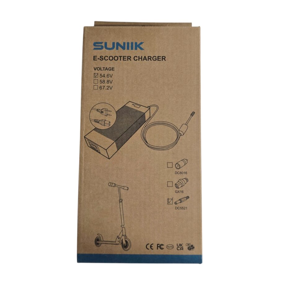 Chargeur premium 54,6 V 2 A connecteur DC5521 Suniik