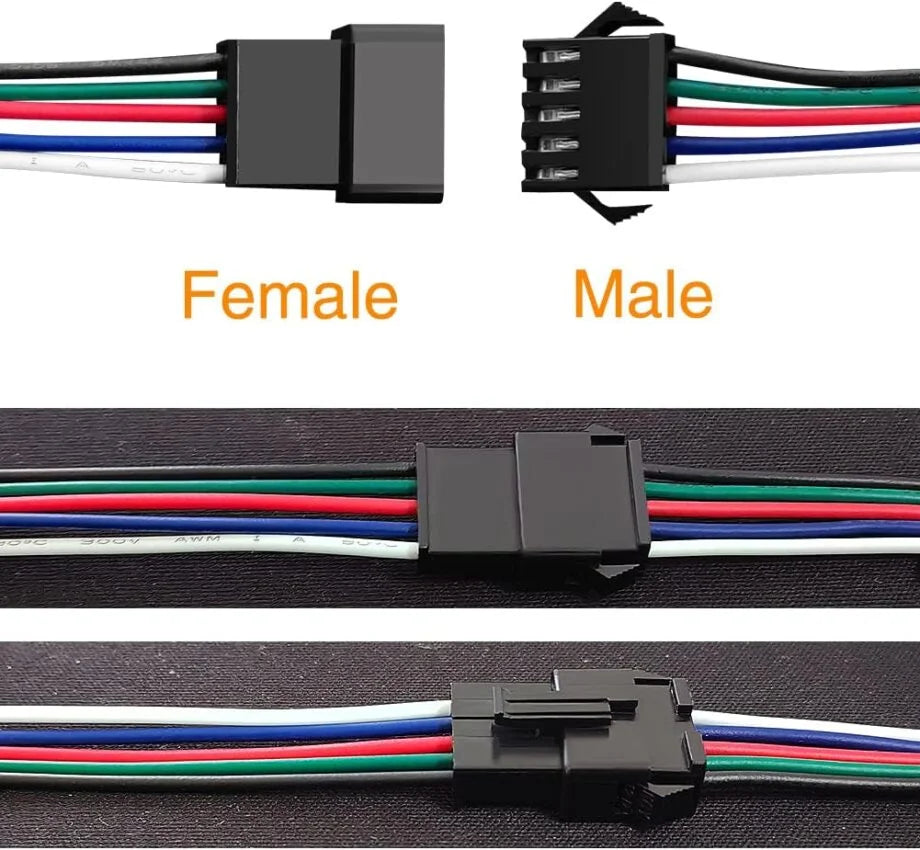 Connecteur SM 5 broches avec câble 22 AWG – 5M/5H