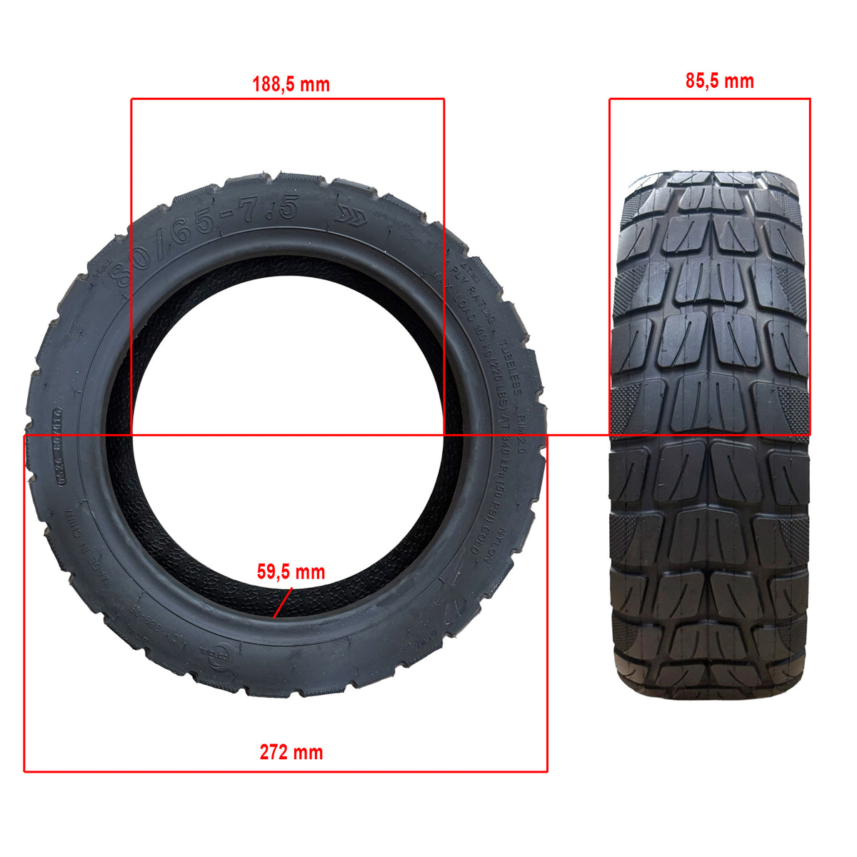 Pneu Navee XT5 Tubeless Offroad 80/65-7.5