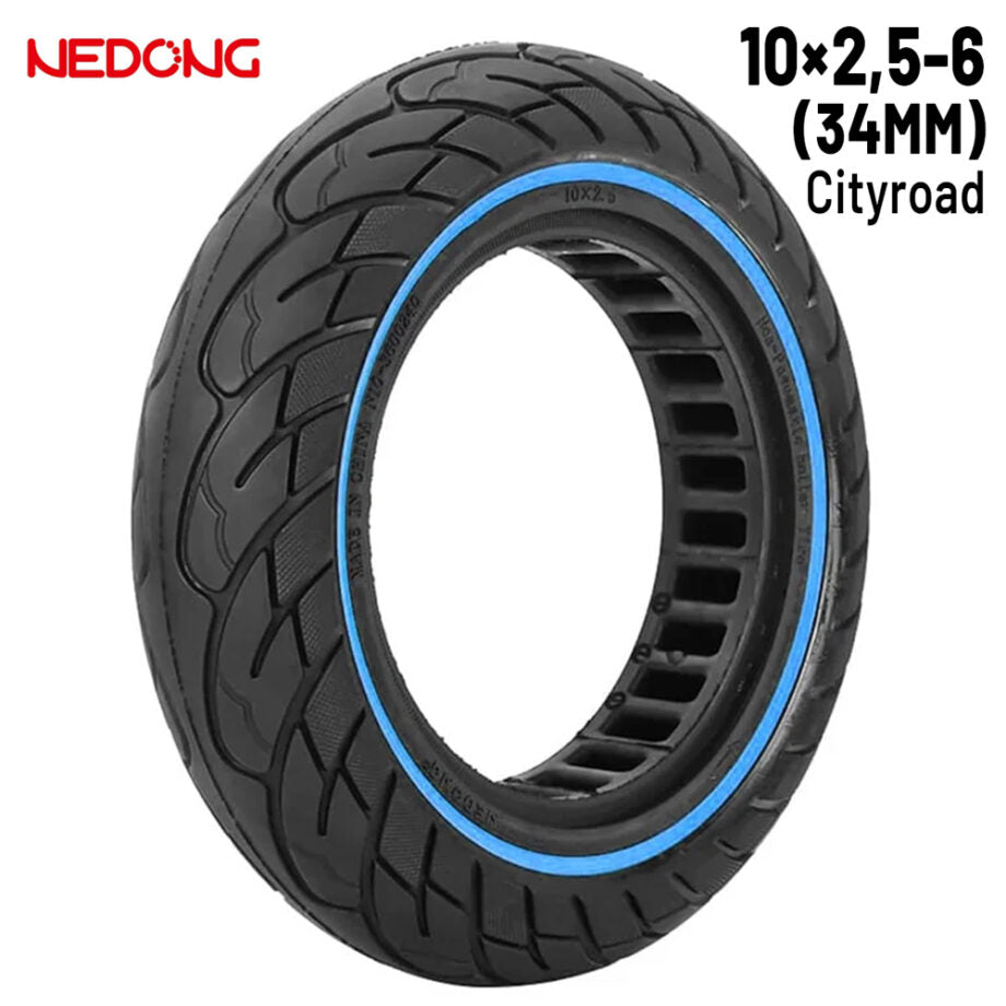 Pneu plein 10×2.5-6 10×2.5-6 Bleu 34MM