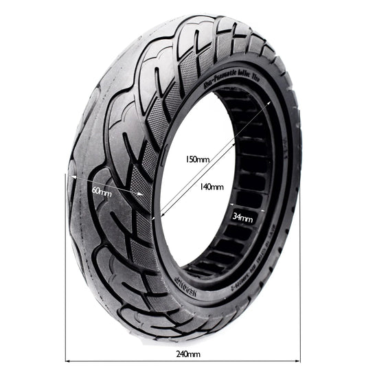 Pneu plein 10×2,5-6,5 34mm Noir