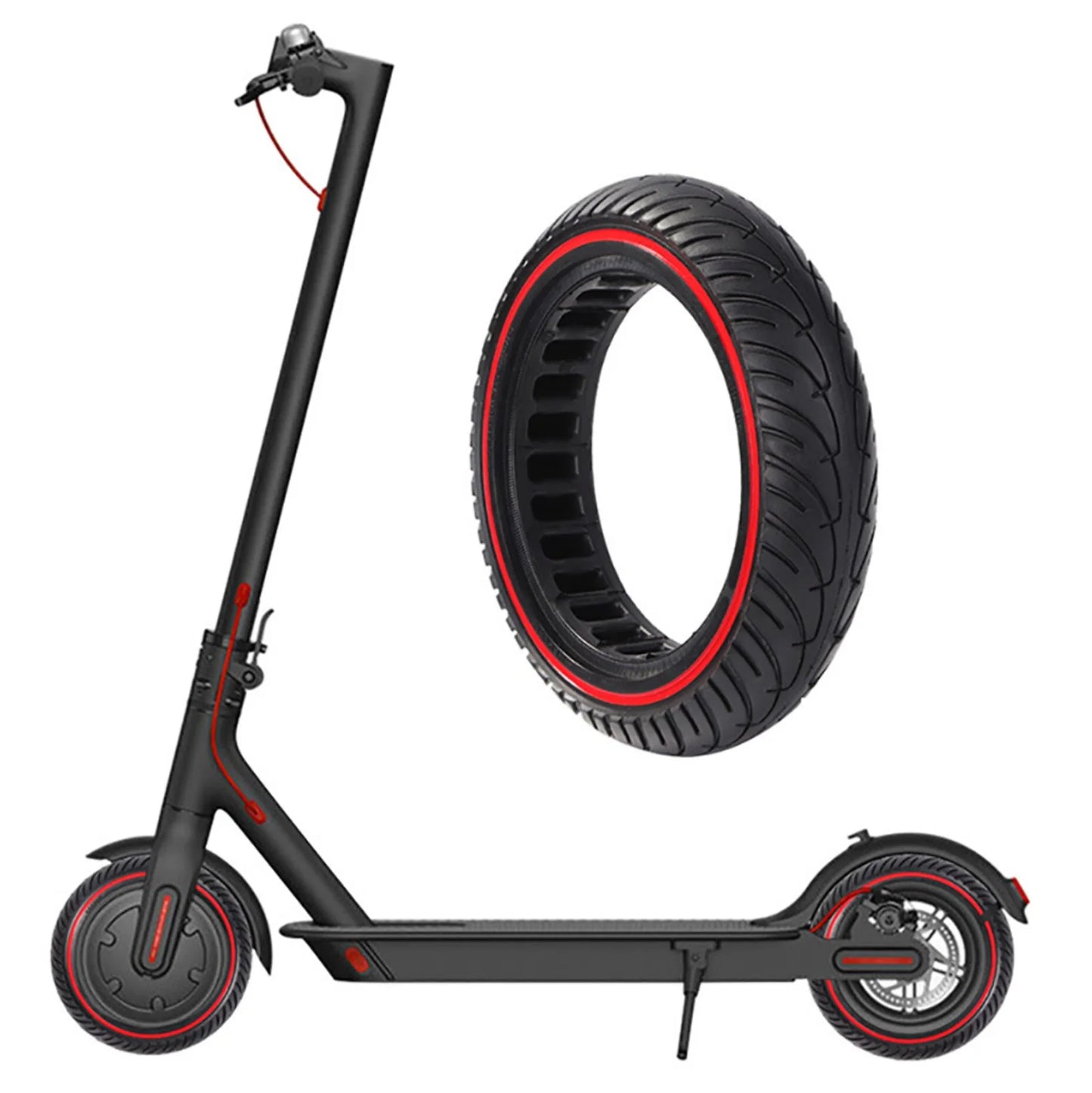 Pneu plein 8,5×2 - ultra leger Nedong rouge