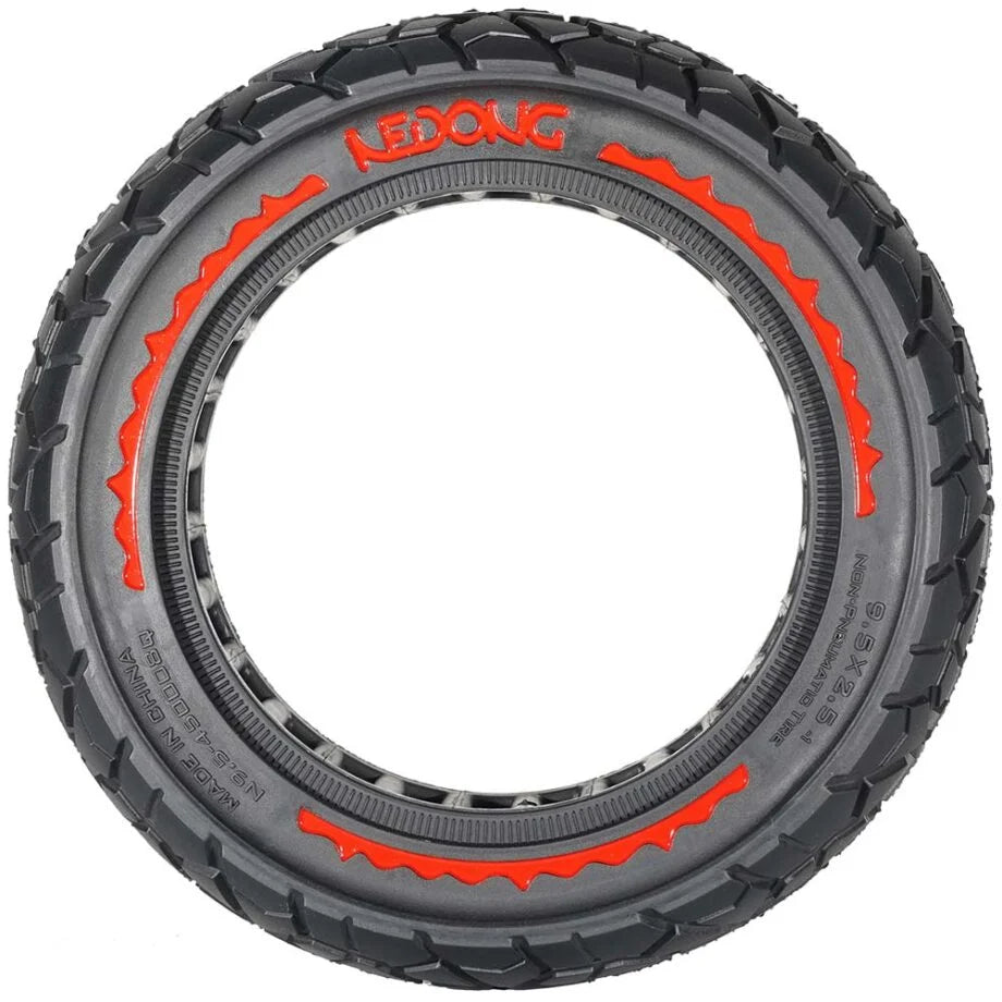 Pneu plein rouge ultralégère 9.5×2.5 version tout-terrain V2 Nedong