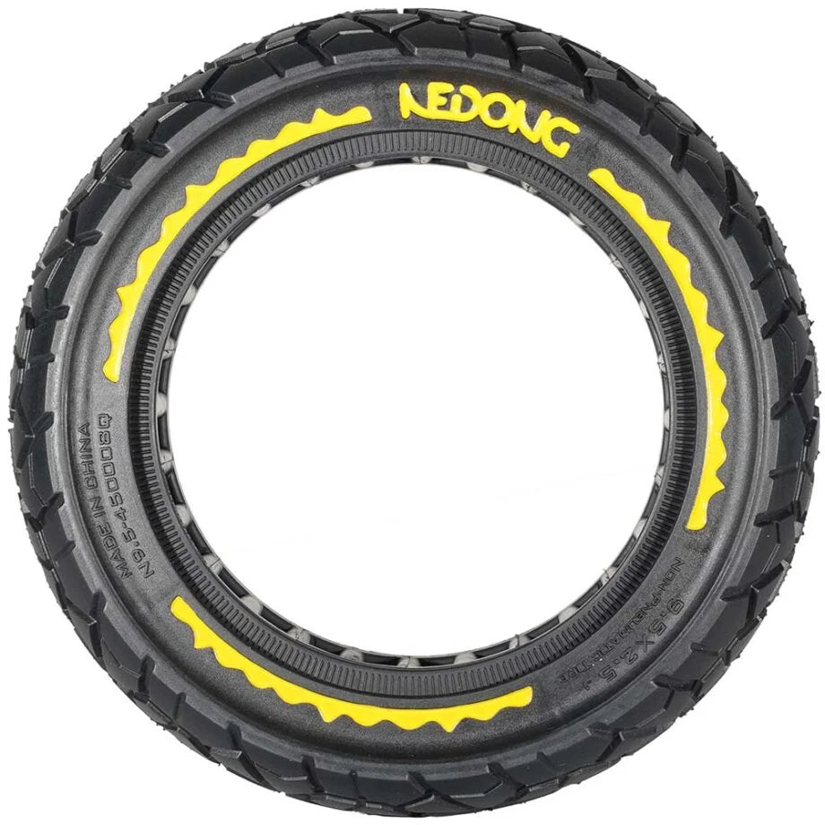 Pneu plein ultra-légèr 9,5 × 2,5 version tout terrain V2 jaune