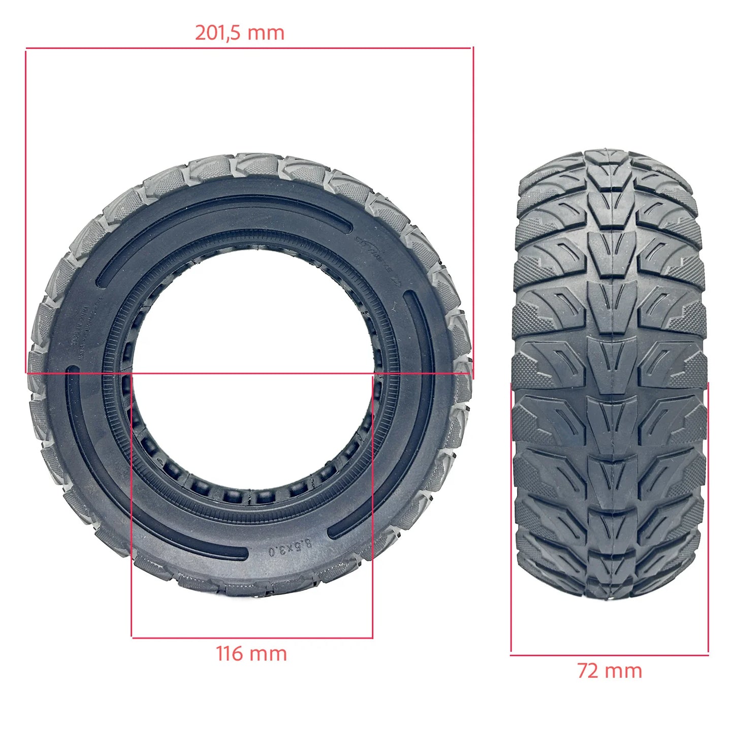 Solid tire 8.5×3 For 134mm all-terrain rim