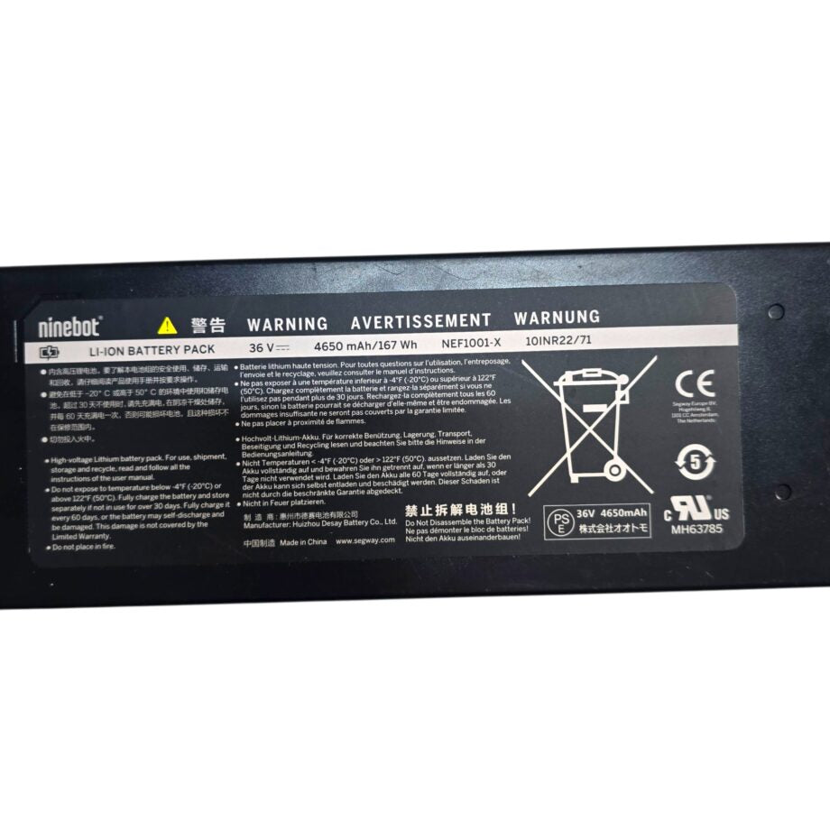 Batterie 4650 mAh 36 V pour trottinette électrique Ninebot AIR T15 pro 4 broches