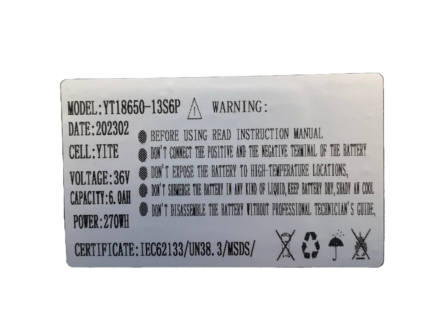 Batterie origine Kugoo S1 36 V