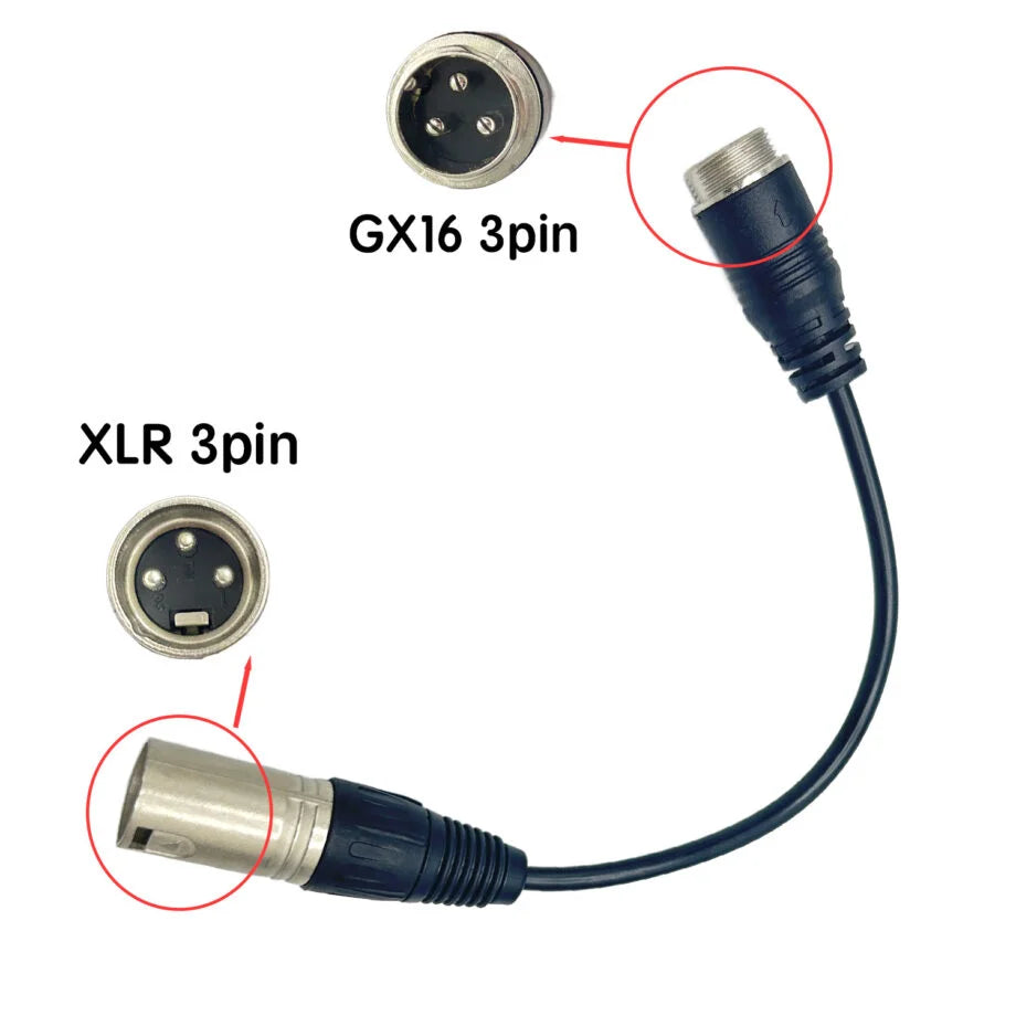 GX16 to 3-pin XLR converter cable