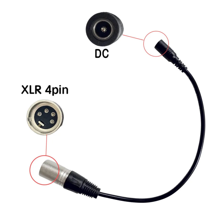 Câble convertisseur CC vers XLR 4 broches