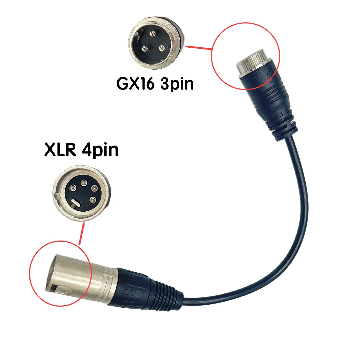 GX16 to 4-pin XLR converter cable