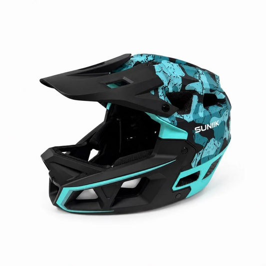 Casque intégral, taille L, bleu-gris