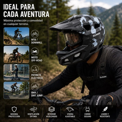 Casque intégral, taille L, noir/gris
