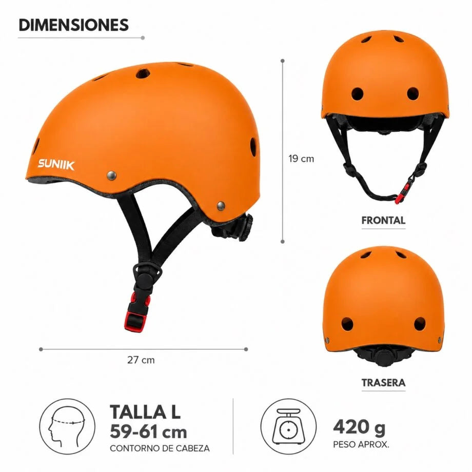 Casque urbain ajustable, taille L, orange