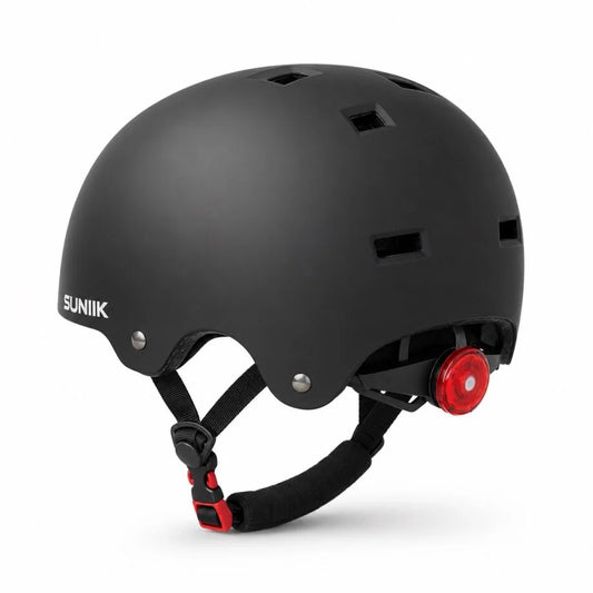 Casque urbain ajustable avec feu arrière, taille L, noir