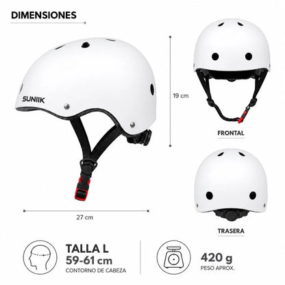 Casque urbain ajustable taille L blanc