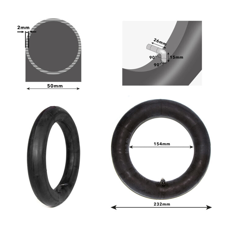 Chambre à air 10 × 2,5 valve 90º  – Premium Amalibay