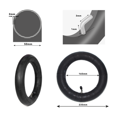 Chambre à air 10 × 2,5 valve 90º 45º – Premium Amalibay