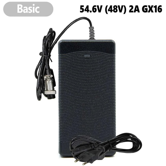 Chargeur 54,6V 2A connecteur GX16 3 broches