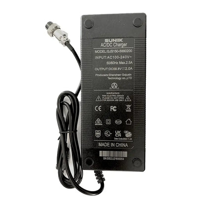 Premium 58.8V 2A charger with 3-pin GX16 connector