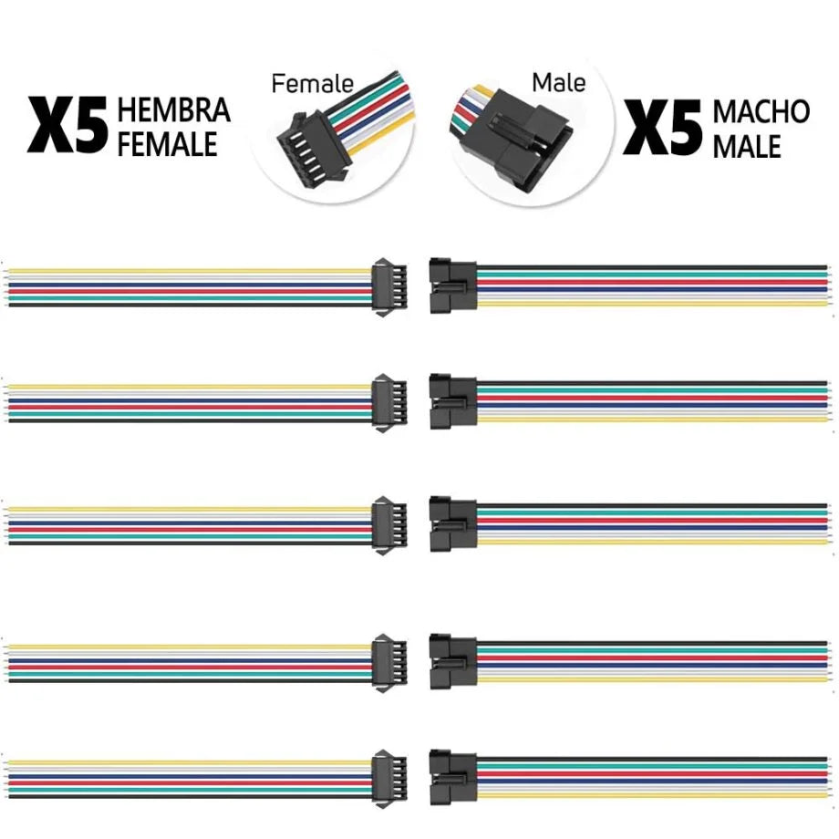 Connecteur SM 6 broches avec câble 22 AWG – 5M/5H