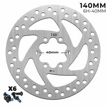 Charger l&#39;image dans la galerie, Disque de frein 6 trous pour trottinette électrique 140 mm
