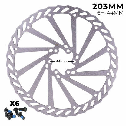 6-Loch-Bremsscheibe mit Schlitzen, 203 mm, 6H-44 mm