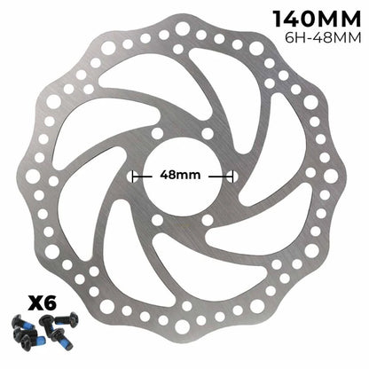 140 mm brake disc – Toothed – 6 holes – 48 mm