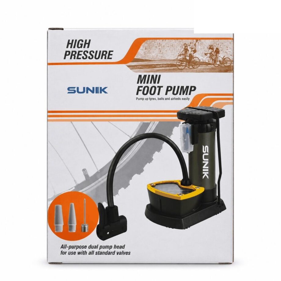 Gonfleur à pied monocylindre avec manomètre Suniik