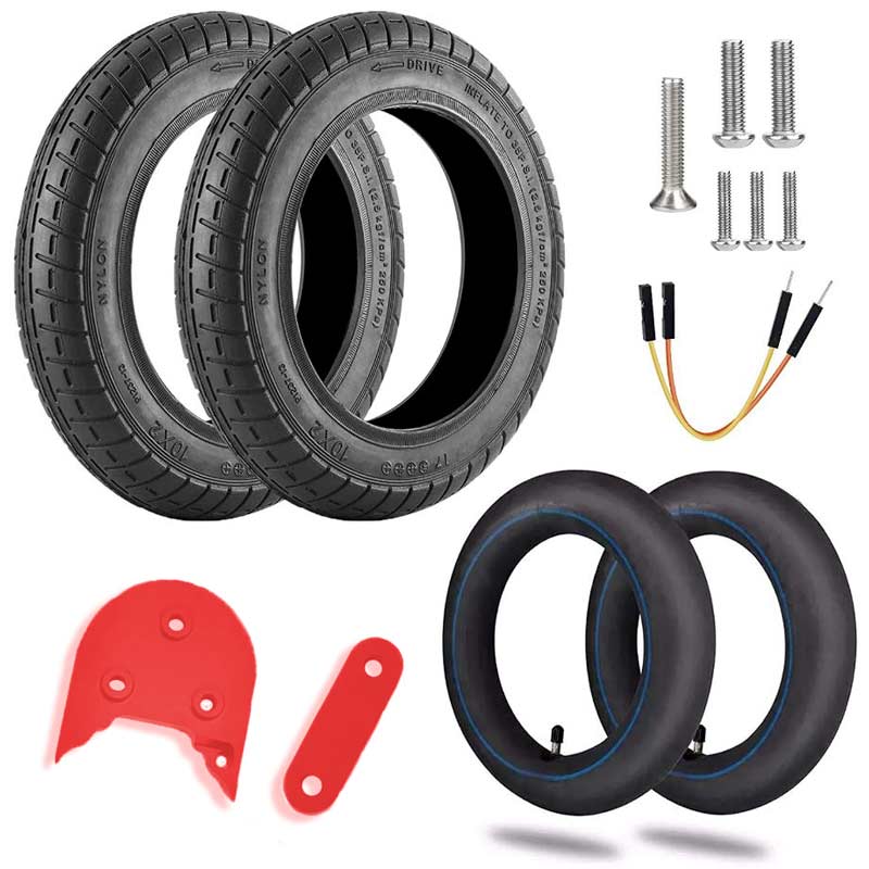 Kit complet 10*2 pouce pour trottinette Xiaomi rouge