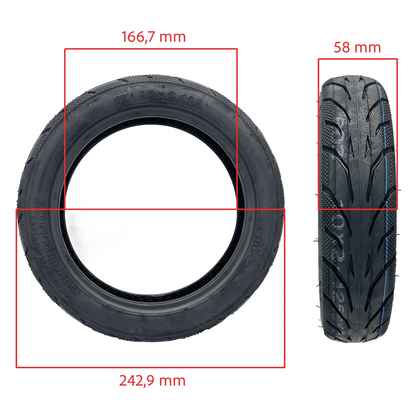 Yuanxing 10×2.125 tubeless tire