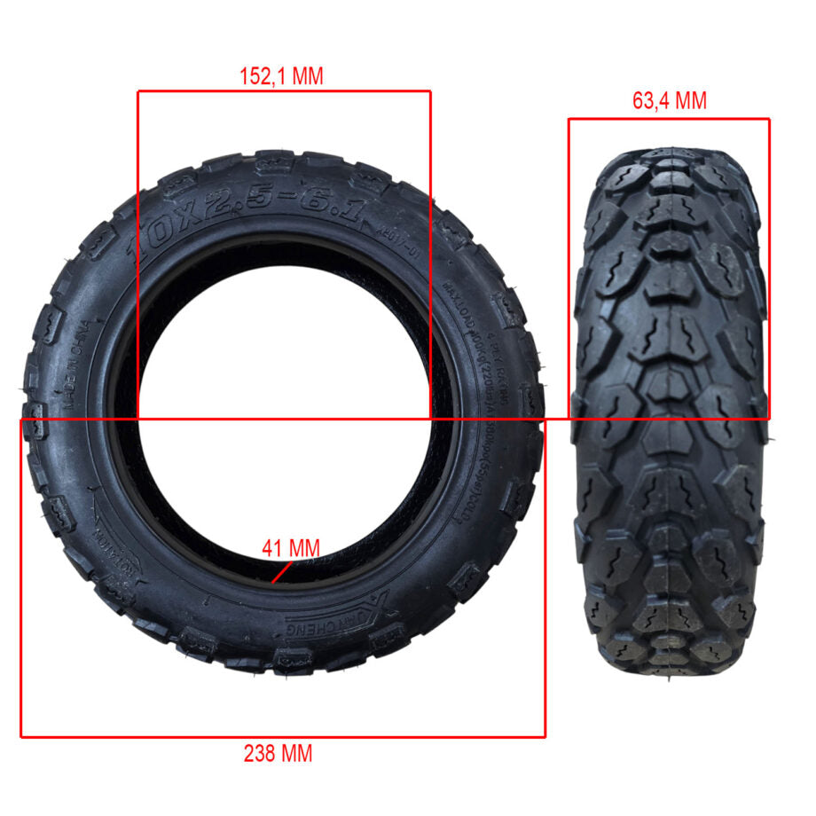 Pneu tubeless 10×2,5-6,1