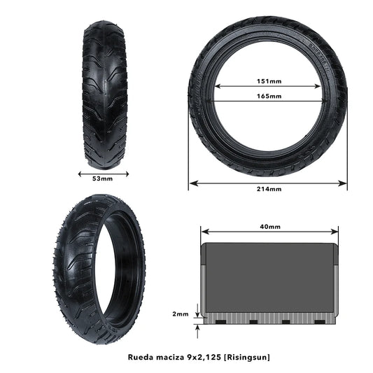 Risingsun 9x2.125 Solid Tire