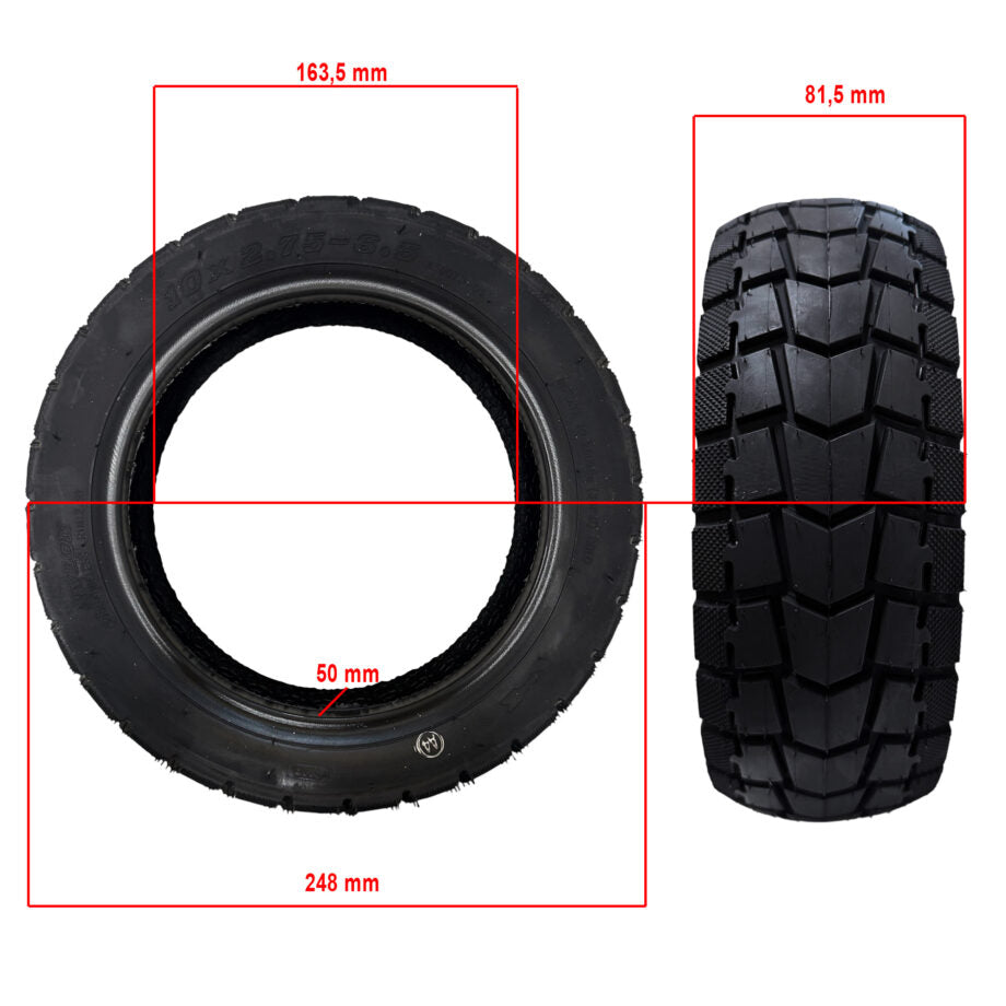 Pneu Tubeless 10×2.75-6.5 Tout terrain Aoxim