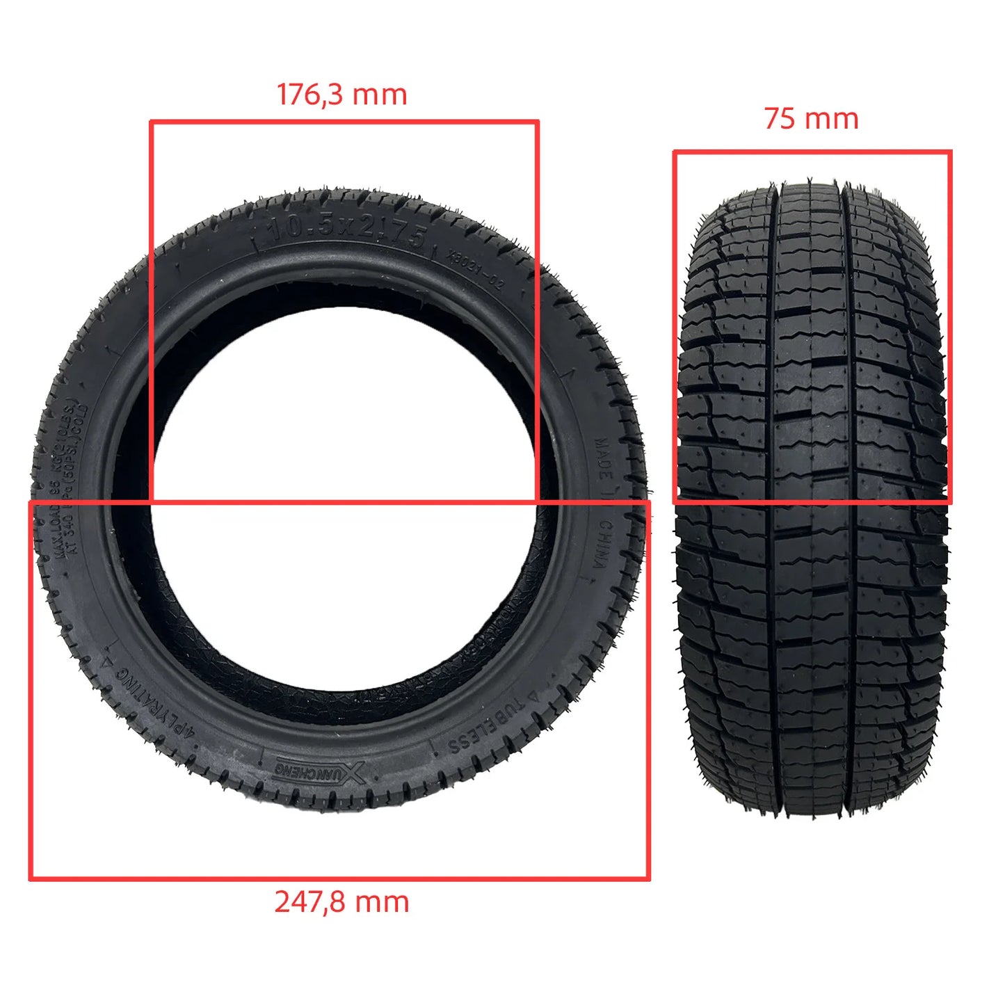 Tire 10.5 × 2.75-7 Tubeless Xuancheng