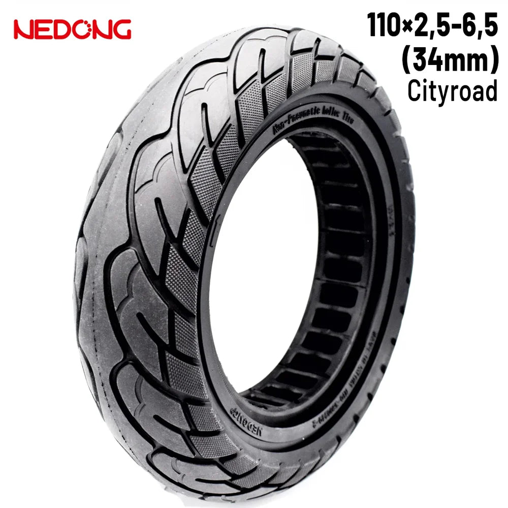 Pneu plein 10×2,5-6,5 34mm Noir