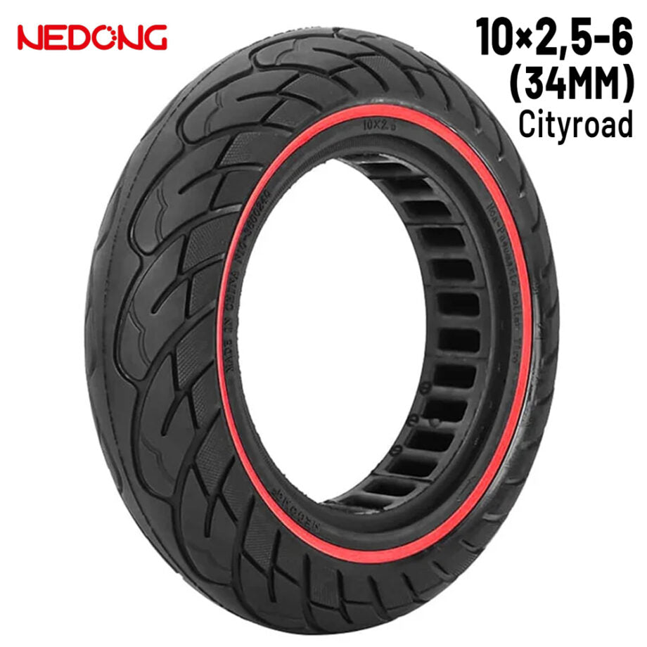 Pneu plein 10×2.5-6 34 mm Rouge