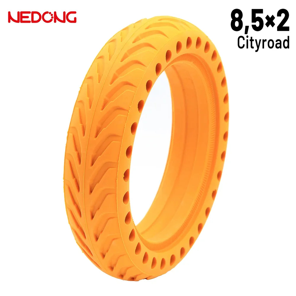 Pneu plein  8 x 2 perforée jaune Nedong