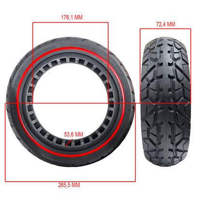 Pneu plein 70/60-7.5 Rouge  ZT3 Nedong