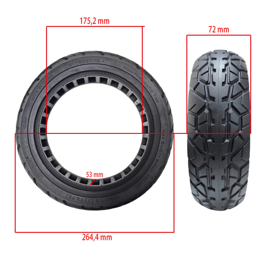 Pneu plein 70/60-7.5 compatible avec ZT3