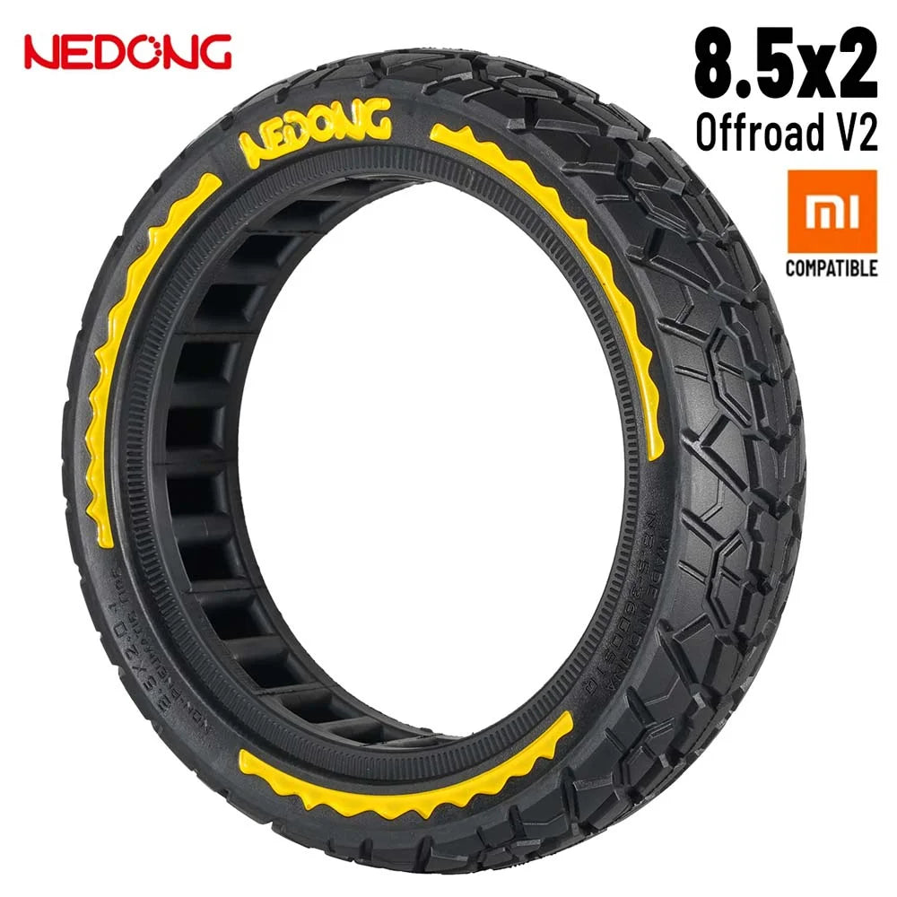 Pneu plein 8,5×2 - ultra leger Nedong jaune  tout terrain