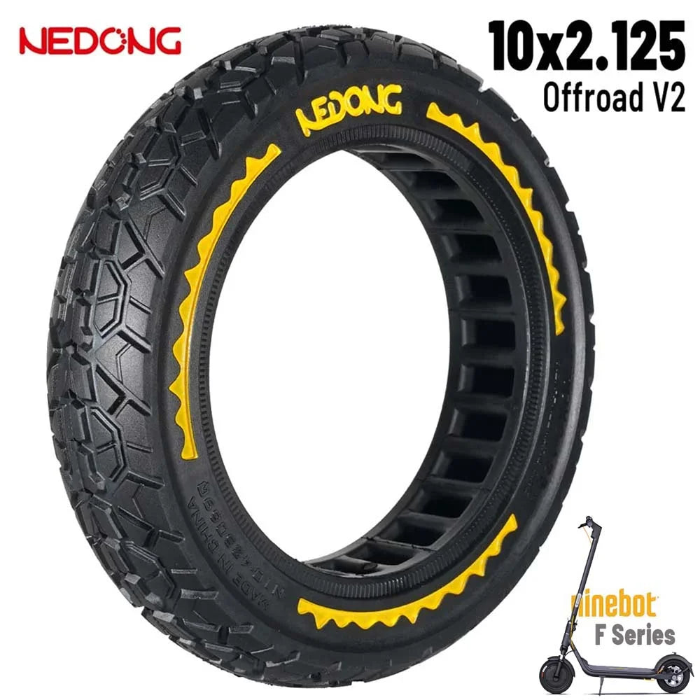 Nedong 10×2.125-6.5 42.5 mm Yellow Solid Tire
