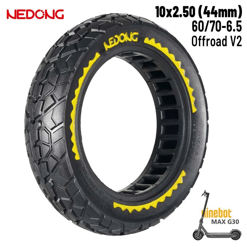 Solid yellow tire 10×2.5-6.5 – All-terrain 44MM Nedong