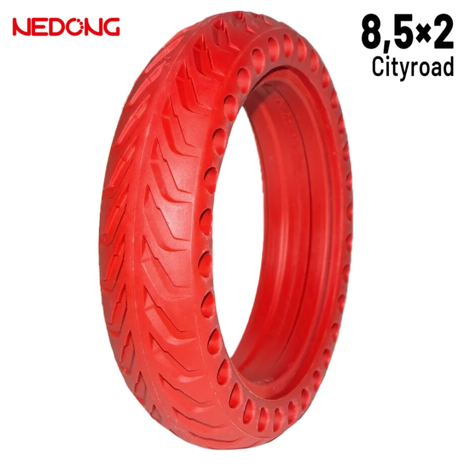 Pneu plein  8.5 x 2 perforée rouge Nedong