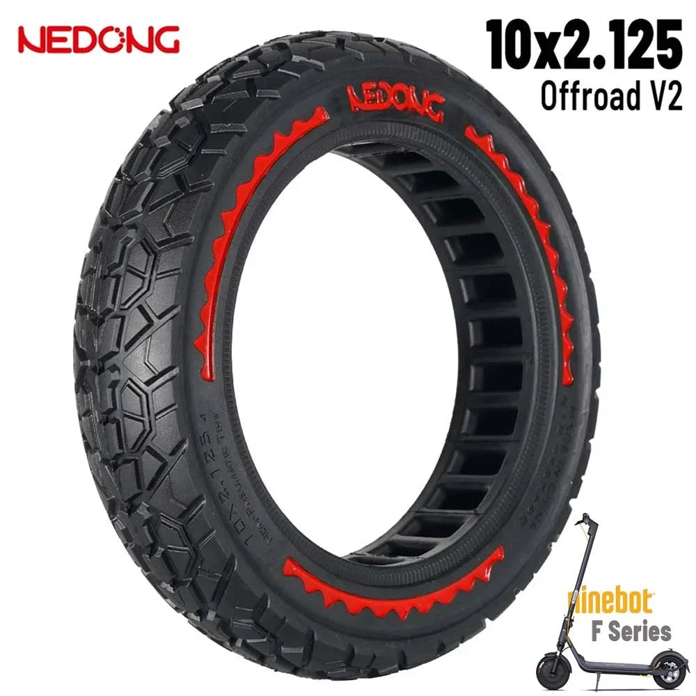 Nedong 10×2.125-6.5 42.5 mm Red Solid Tire