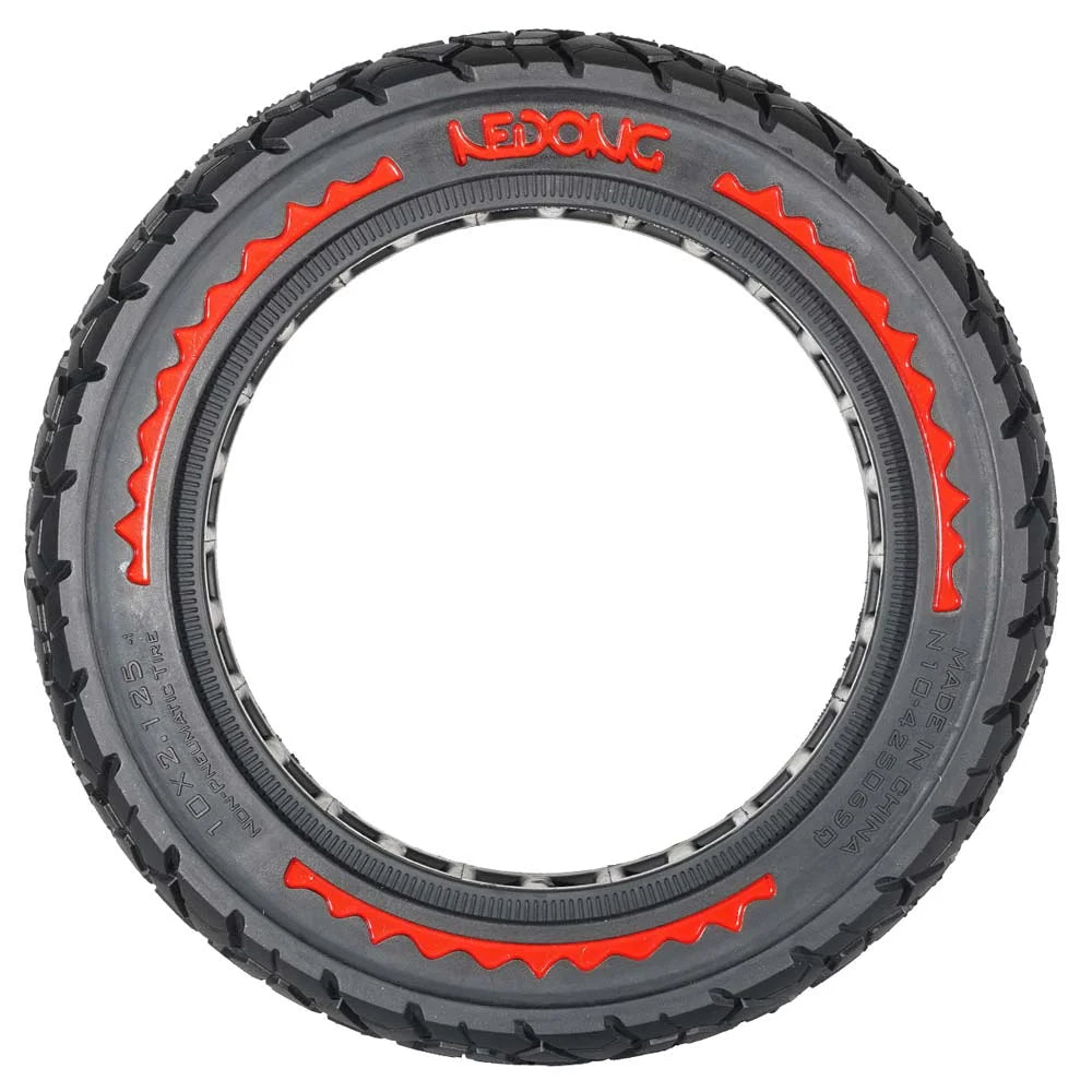 Nedong 10×2.125-6.5 42.5 mm Red Solid Tire