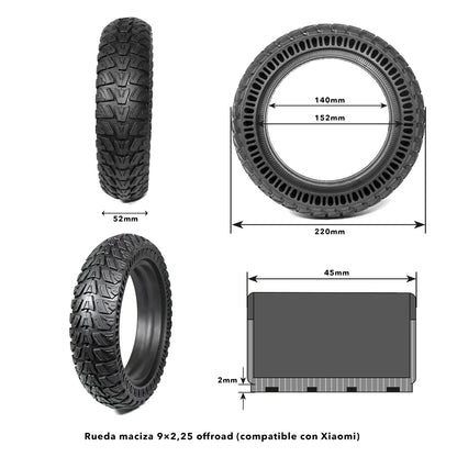 9x2.25 all-terrain solid tire
