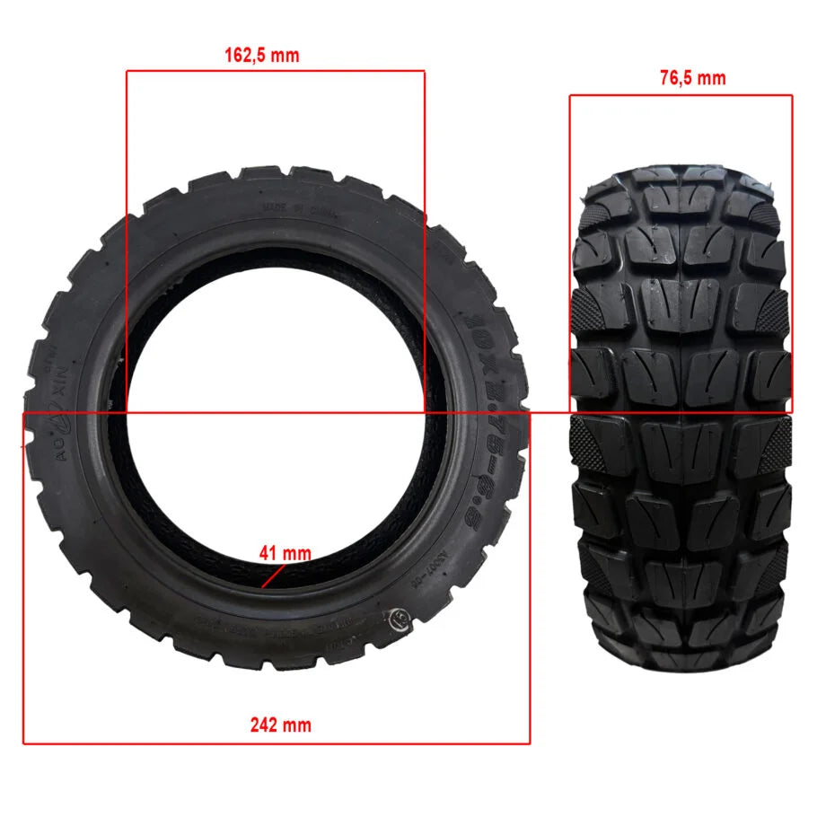 Pneu tout-terrain tubeless à tringle 10x2.75-6.5 Aoxin