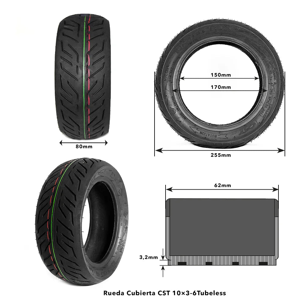10 x 3 - 6 CST tubeless tire